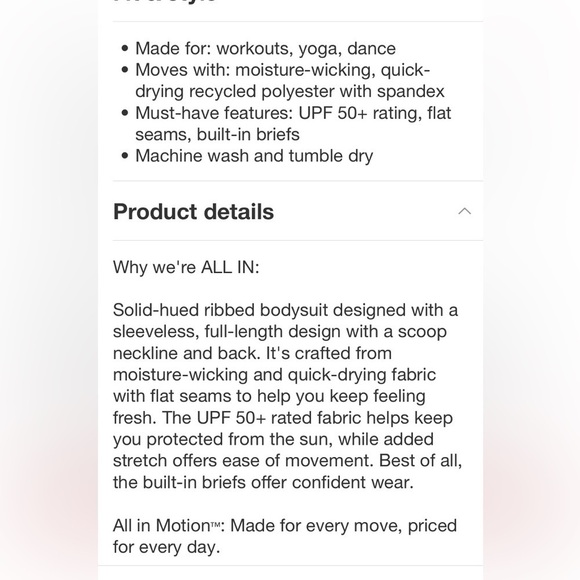 Women's Rib Full Length Bodysuit - All In Motion™ Pink new - Picture 7 of 8